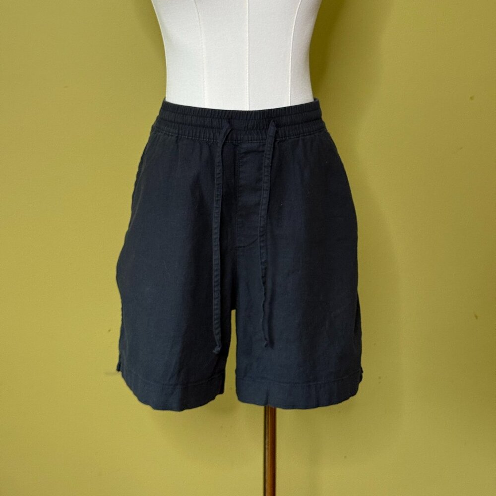 Men's Abercrombie & Fitch Black 6 inch Linen Blend Pull On Short Size Large